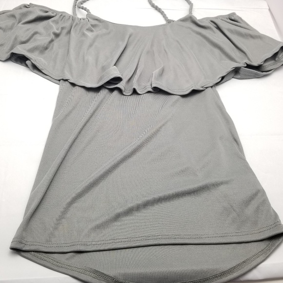 Gray Off-Shoulder with Strap - Picture 3 of 4